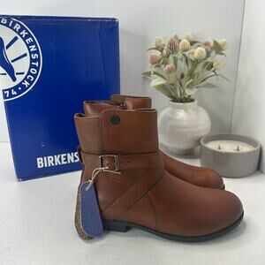Birkenstock Collins Leather Ankle Boots Cuoio Regular Fit 1001010 Women 5 NWB